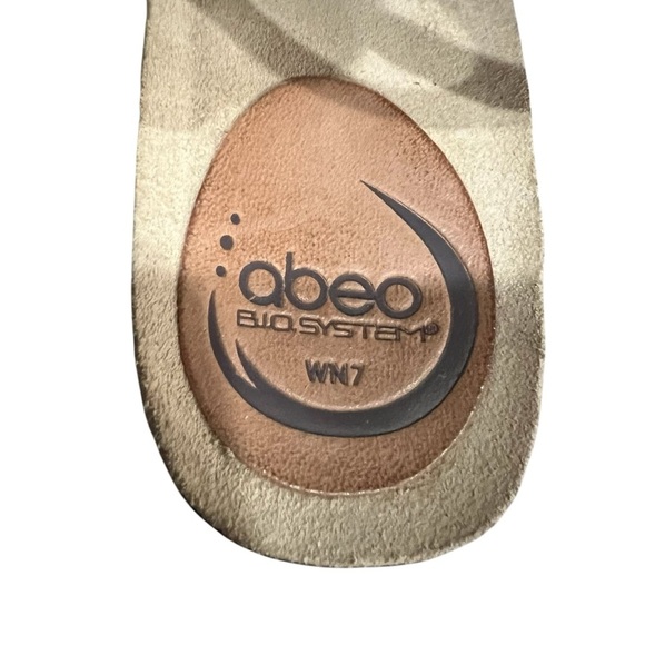 Abeo BIO System 7N Berrie Tan Leather Slingback Platform Wedge Sandals - Picture 7 of 9